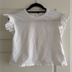 Zara Women’s White Ruffle Crop Top Size S